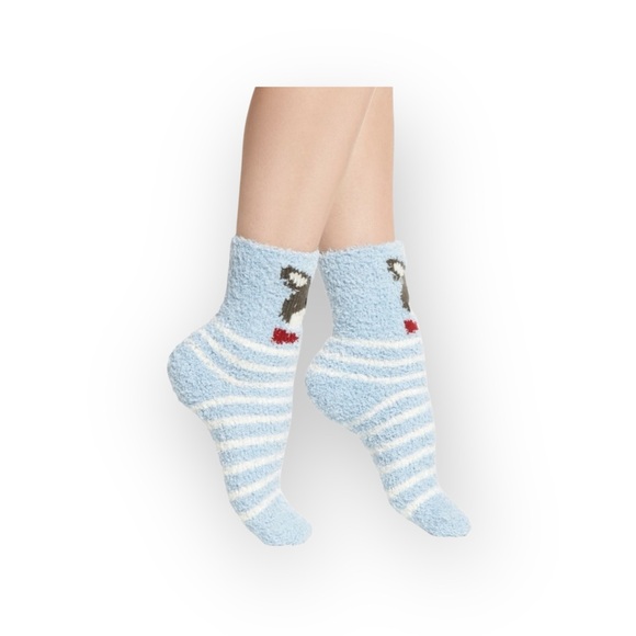 new PJ Salvage 𖠌 Frenchie Dog Plush Super Soft Butter Socks 𖠌 Blue Stripe 𖠌 - Picture 13 of 14
